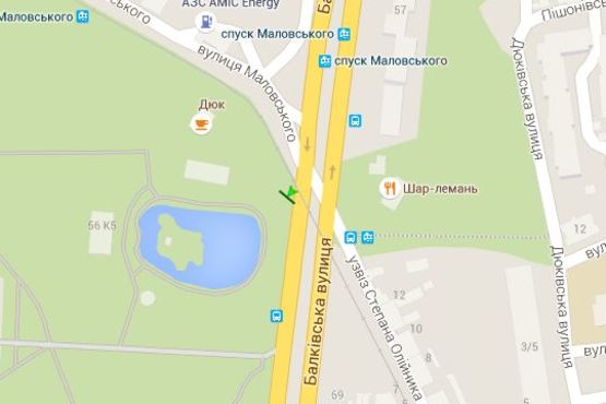 Схема рекламної площини за адресою Балківська вул. - Маловського вул.