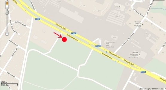 Схема рекламной плоскости по адресу ул. Б.Окружная /  напрот. маг.PRAKTIKER-Novus- напр. на Одеську пл. (нижний)