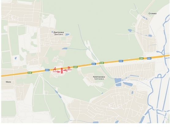 Схема рекламной плоскости по адресу Житомирская трасса / с. Капитановка - 24 км (в Киев)