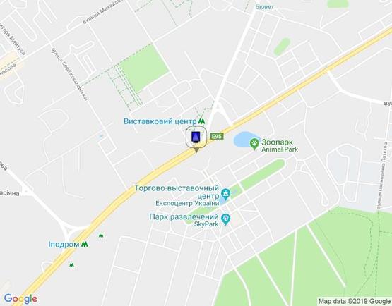 Схема рекламной плоскости по адресу Глушкова Пр-т, НВЦ № 1 (біля Метро "ВЦ")