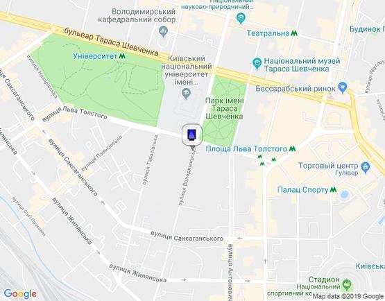 Схема рекламной плоскости по адресу Володимирська Вул., 64