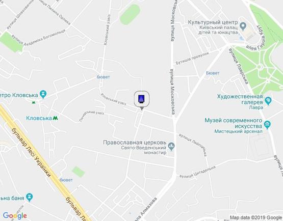 Схема рекламной плоскости по адресу Кловський Узвіз, 20
