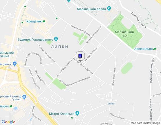 Схема рекламної площини за адресою Орлика Пилипа Вул./Липська Вул. (ресторан "Горчіца")