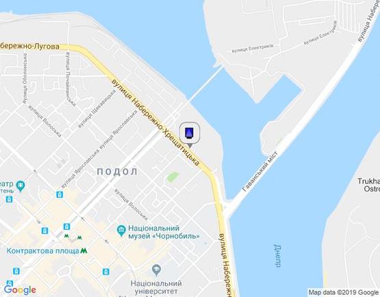 Схема рекламной плоскости по адресу Набережно-Хрещатицька Вул., Напроти Буд. 33