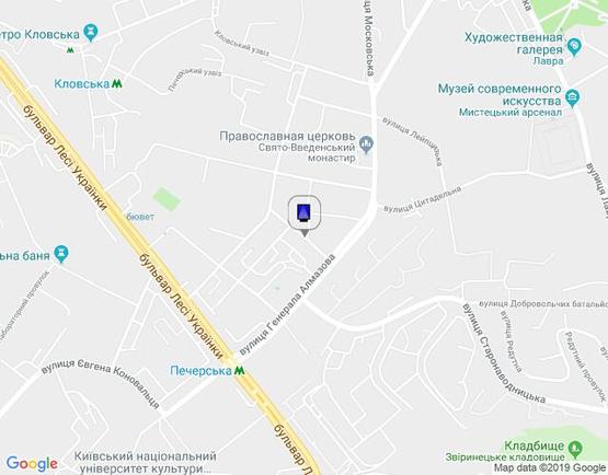 Схема рекламной плоскости по адресу Гуцала Євгена Пров.(пров. Кутузова)/("Печерьский" Базар, "Камелія")