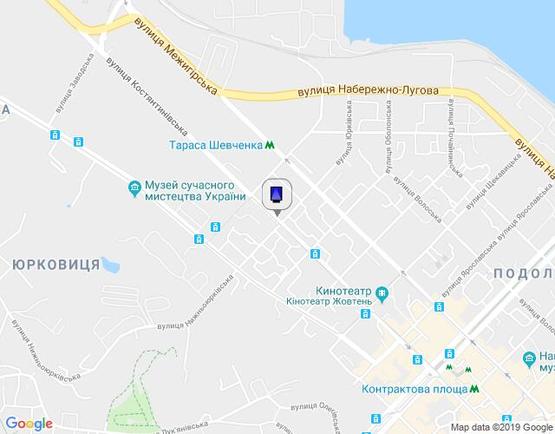 Схема рекламної площини за адресою Костянтинівська Вул./Юрківьска, Вул.(магазин "Квіти")