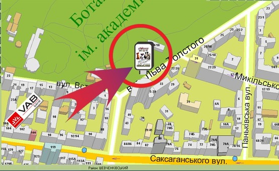 Схема рекламной плоскости по адресу Льва Толстого Вул., 33