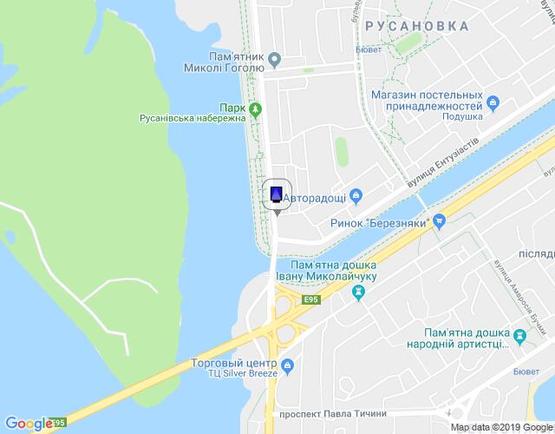 Схема рекламної площини за адресою Русанівська Набережна, 2/1