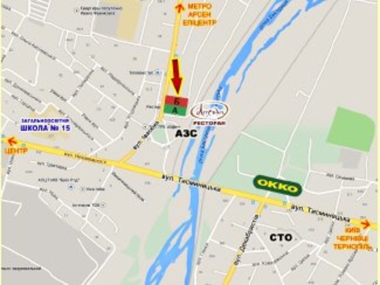 Схема рекламной плоскости по адресу Івасюка -  Незалежності  (АЗС, гот.Легенда)