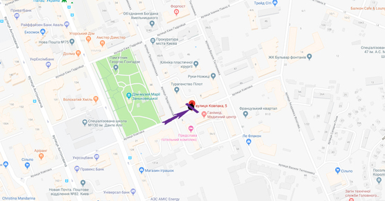 Схема рекламної площини за адресою ул. Ковпака,5, ЖК Французкий Квартал