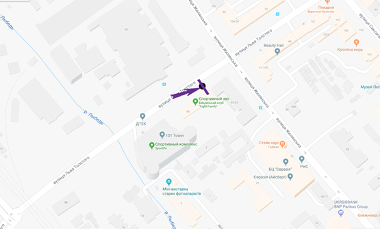 Схема рекламной плоскости по адресу ул. Льва Толстого