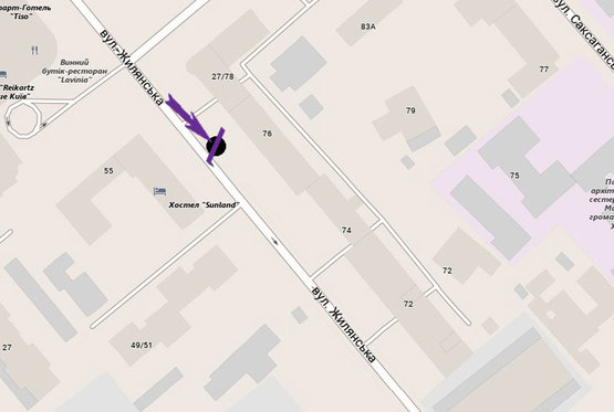 Схема рекламной плоскости по адресу вул. Жилянська, 76