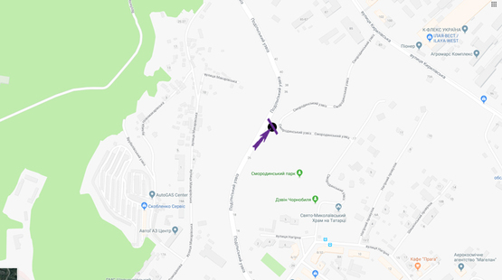 Схема рекламной плоскости по адресу Подільський узвіз