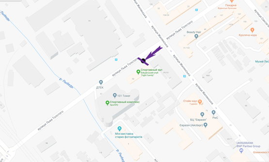 Схема рекламной плоскости по адресу вул. Льва Толстого