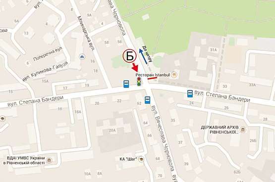 Схема рекламной плоскости по адресу Чорновола -  Бандери ст Б