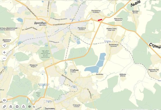 Схема рекламной плоскости по адресу Стрий - Дрогобич - Трускавець (місце 1)