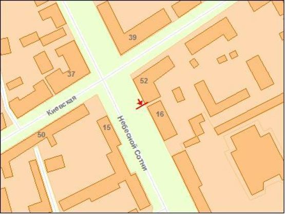 Схема рекламной плоскости по адресу Zt cl004 вул.Московська,16 м-н "Людмила"№2 Б