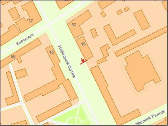 Схема рекламної площини за адресою Zt cl008 вул.Московська,16 м-н "Сатурн"№4 Б