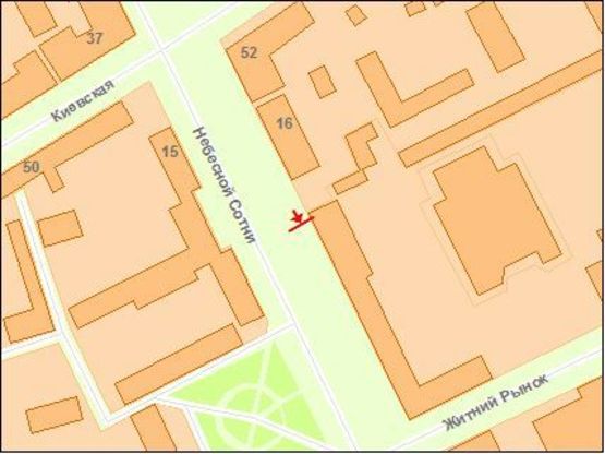 Схема рекламной плоскости по адресу Zt cl010 вул.Московська,14 м-н"Фурор"№5 Б