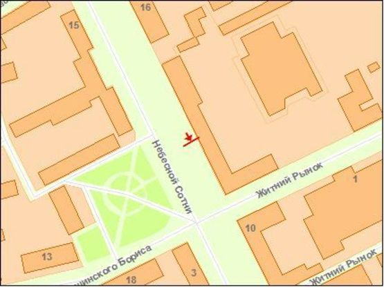 Схема рекламной плоскости по адресу Zt cl016 вул.Московська,12 "Салон урочистих подій" №8 Б