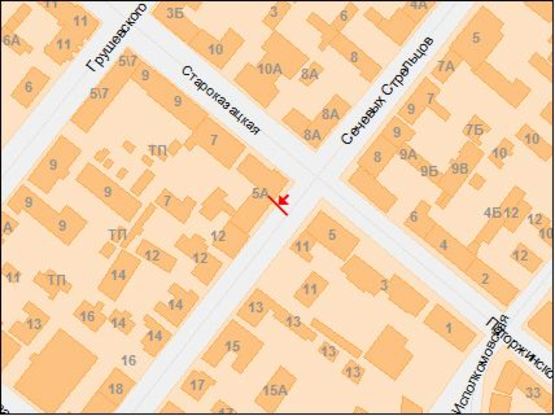 Схема рекламной плоскости по адресу вул.Січових Стрільців, 10/ул.Артема, 10