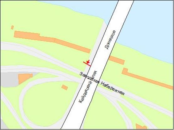 Схема рекламної площини за адресою Кайдакський міст/Кайдакский мост, съезд на Правый берег, в центр