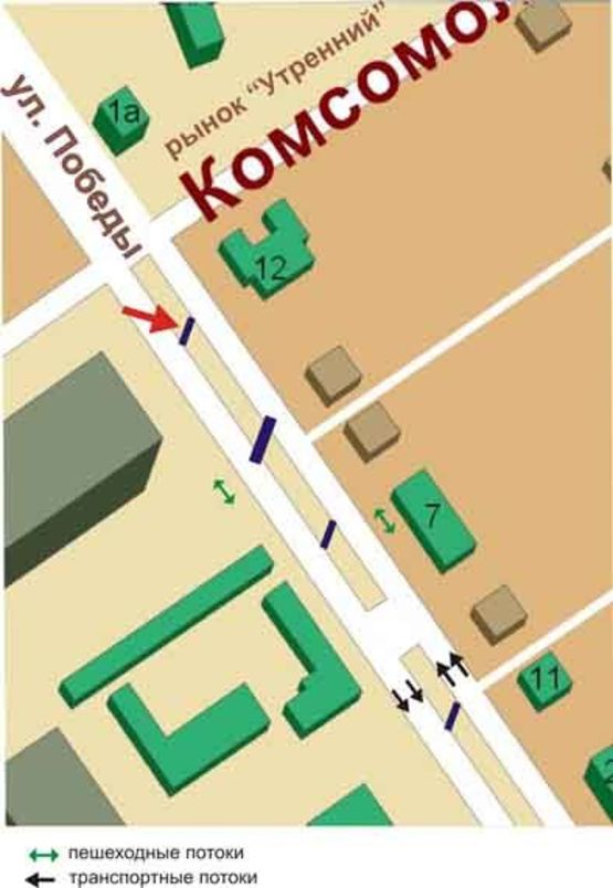 Схема рекламной плоскости по адресу пересечение ул.Победы, ул.Торговой, №001-А