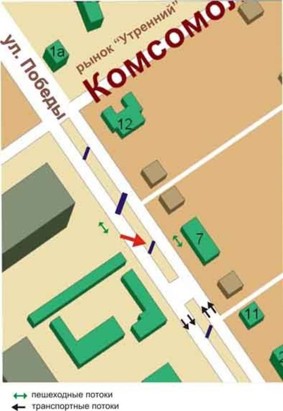 Схема рекламной плоскости по адресу ул.Победы, №002-А