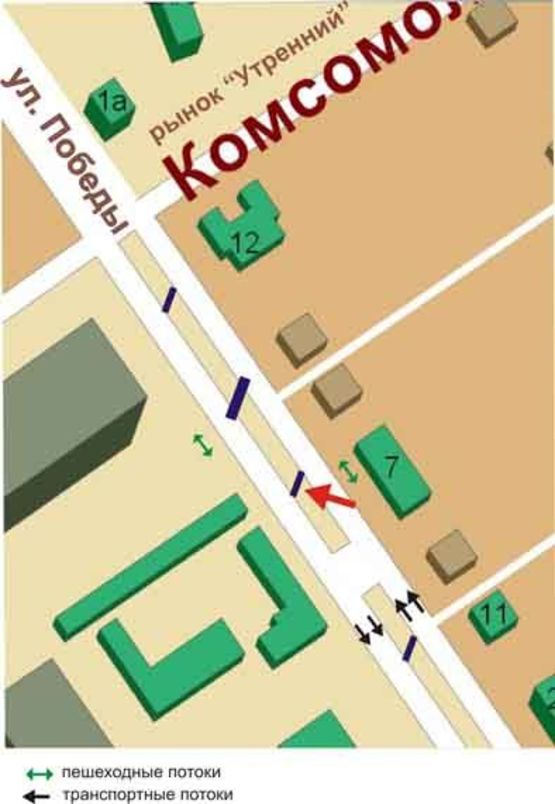 Схема рекламной плоскости по адресу ул.Победы, №002-В