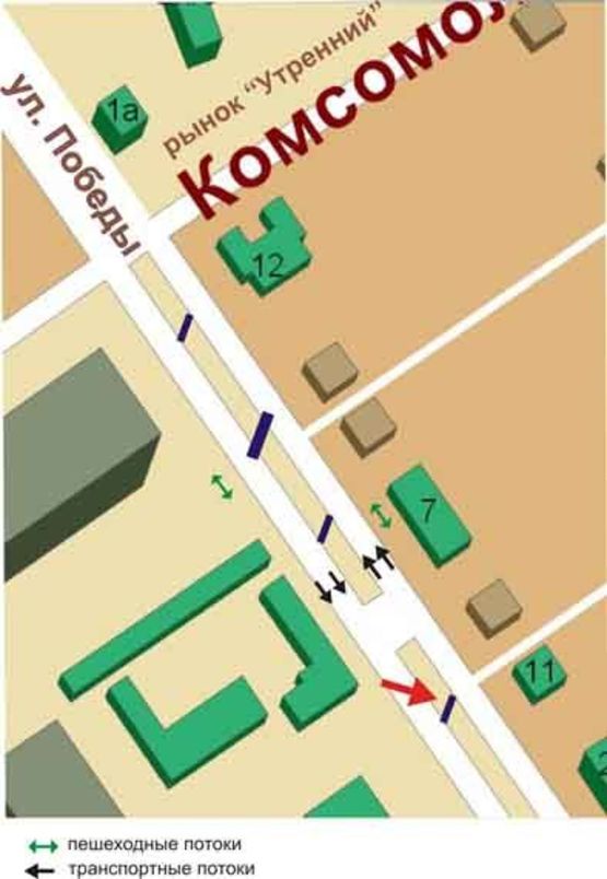 Схема рекламной плоскости по адресу ул.Победы,7, №003-А