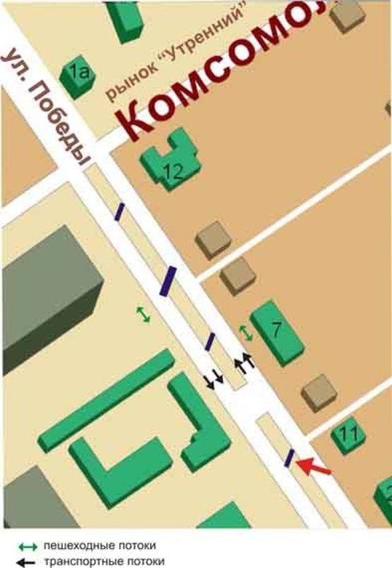 Схема рекламной плоскости по адресу ул.Победы,7, №003-В