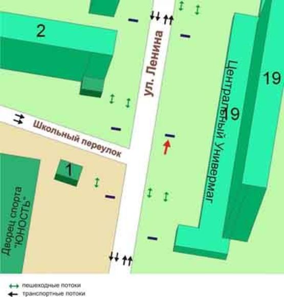 Схема рекламної площини за адресою пр.Мира, 19, вход в ЦУМ, №020-А