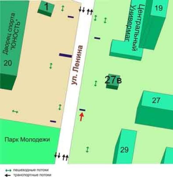 Схема рекламной плоскости по адресу пр.Мира, 27, №027-А