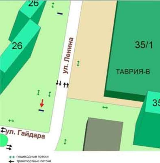 Схема рекламной плоскости по адресу перекрёсток пр. Мира, ул. Спортивная, №035-А