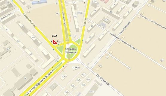 Схема рекламної площини за адресою пл. Толбухина