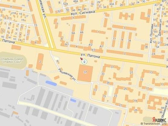 Схема рекламної площини за адресою вул.Патона 37, ТЦ Сріблястий, Арсен, м.1 правий