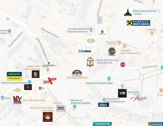 Схема рекламної площини за адресою Мазепи-Галицька