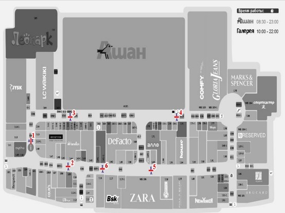 Схема рекламної площини за адресою ТРЦ Ривьера 4А