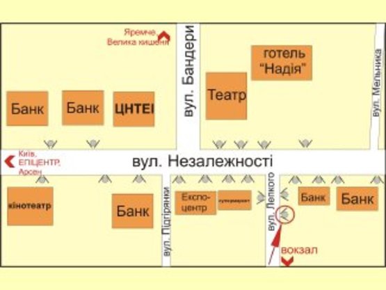 Схема рекламной плоскости по адресу вул. Незалежності - вул.Лепкого №2 ст А