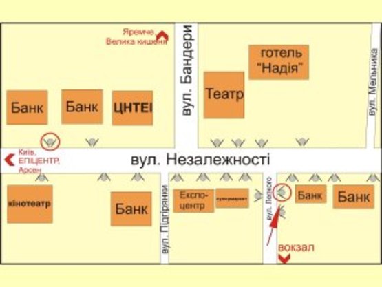 Схема рекламної площини за адресою вул. Незалежності - вул.Лепкого №3 ст А
