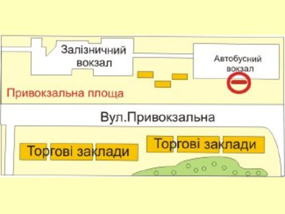Схема рекламной плоскости по адресу Центральний вхід в Автовокзал.