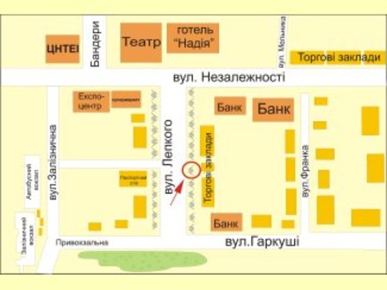 Схема рекламной плоскости по адресу вул. Лепкого 33 №6 ст А
