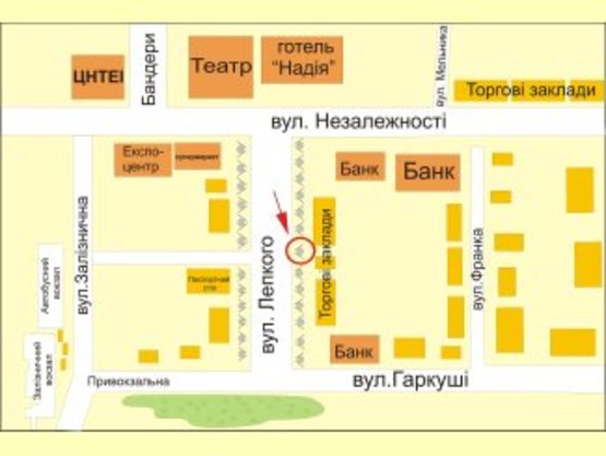 Схема рекламної площини за адресою вул. Лепкого 31 №7 ст Б