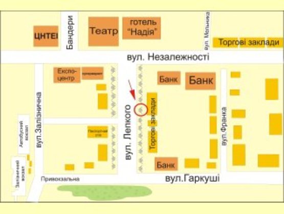 Схема рекламной плоскости по адресу вул. Лепкого 29 №8 ст Б