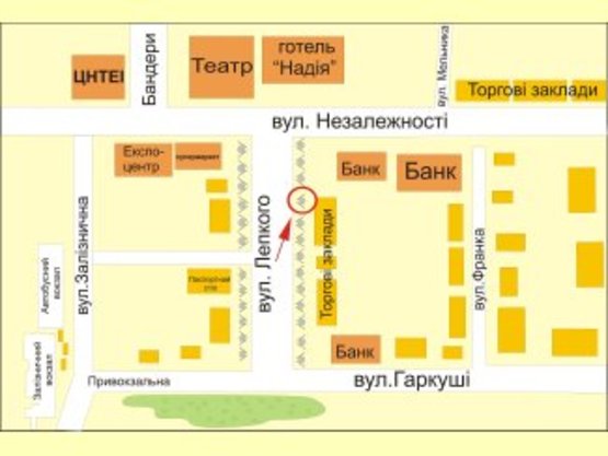 Схема рекламної площини за адресою вул. Лепкого 23 №10 ст А