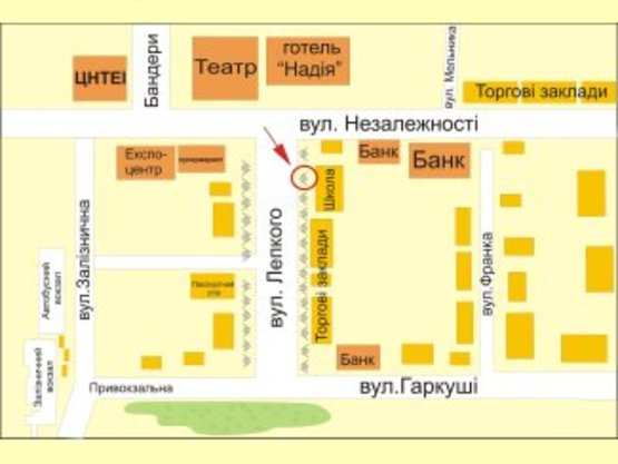 Схема рекламной плоскости по адресу вул. Лепкого (школа №14) №13 ст Б