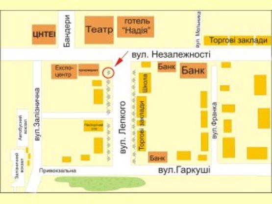 Схема рекламной плоскости по адресу вул. Лепкого 10 №15 ст А