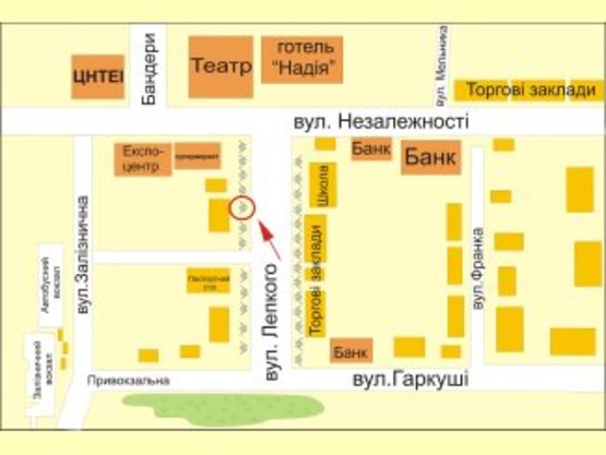 Схема рекламної площини за адресою вул. Лепкого 20 №19 ст Б