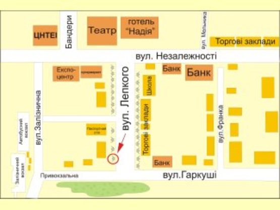 Схема рекламной плоскости по адресу вул. Лепкого 48 №26 ст А