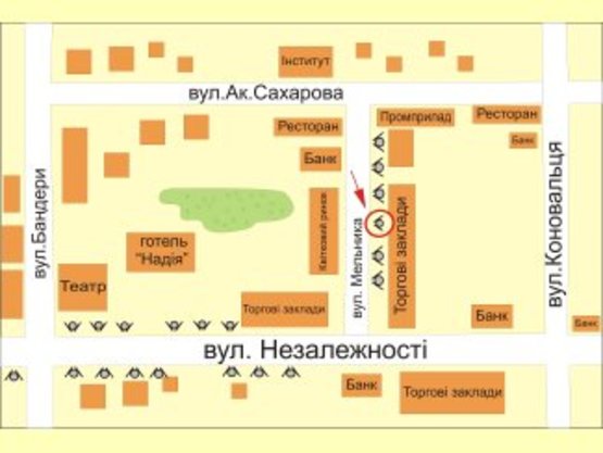 Схема рекламної площини за адресою вул. Мельника №3 ст Б